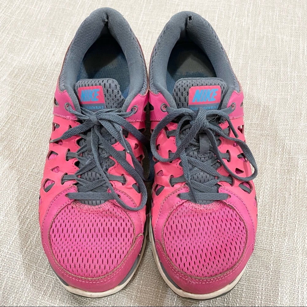 Nike Dual Fusion Pink and Gray Tennis Shoes Size 8.5
